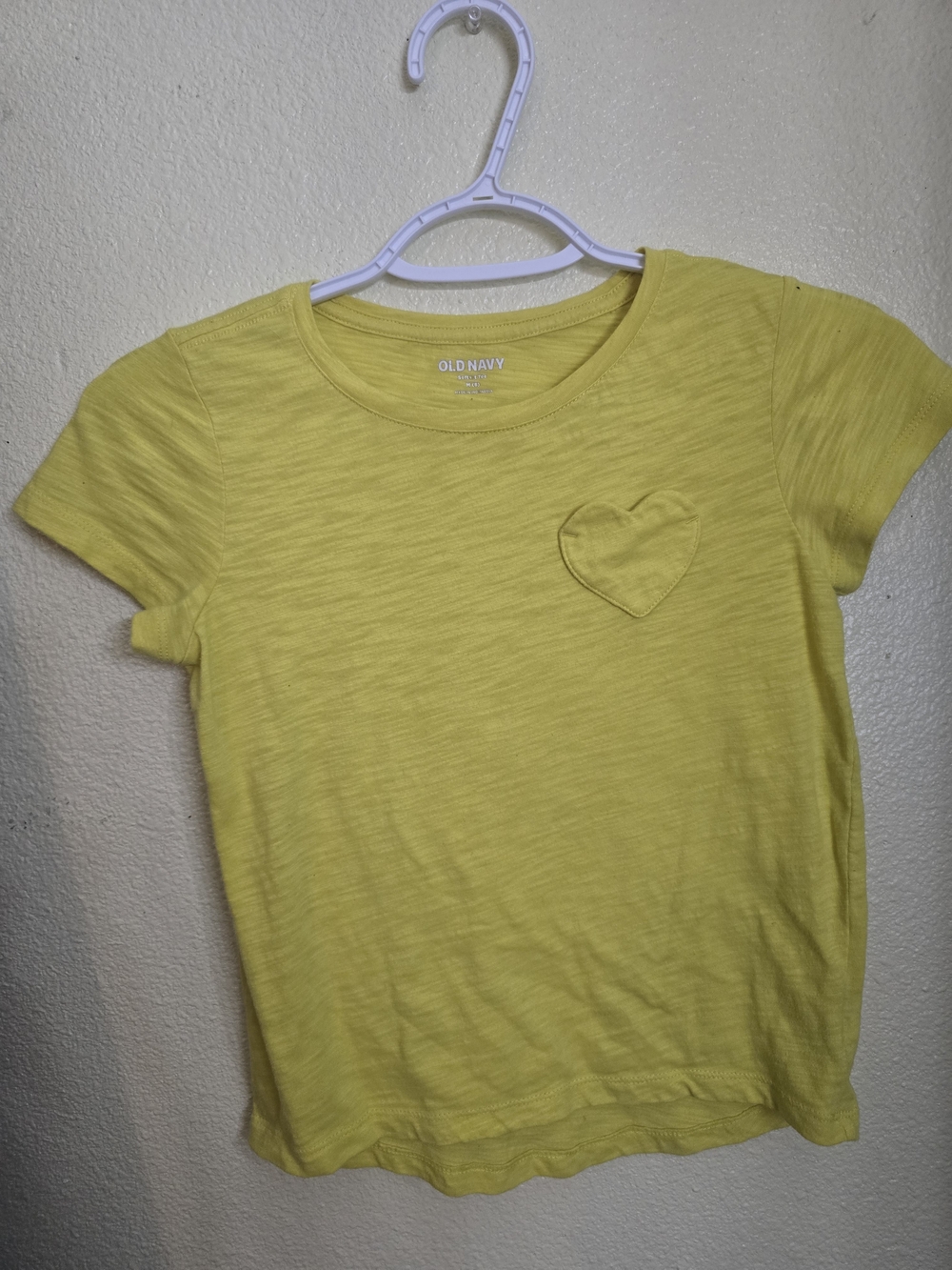 Old Navy Yellow Short Sleeve Tee with Heart Patch